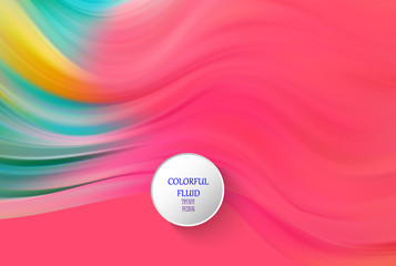 Modern colorful flow poster. Wave Liquid shape in black color background. Art design for your design project.