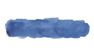 Watercolor drawing of blue stripe on white