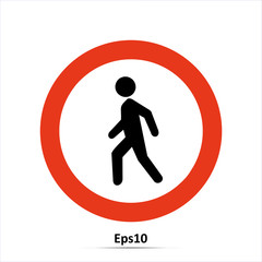 Do not entry sign. Vector Illustration. Red prohibition sign. Stop symbol