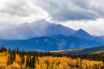 Autumn in the Mountains on a Cloudy Day