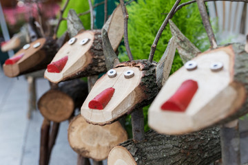 Christmas wooden deer