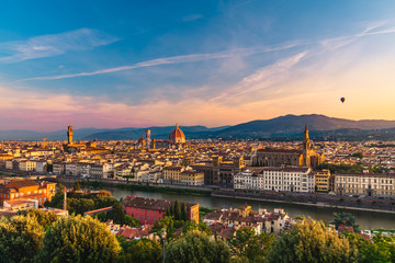 Fototapeta na wymiar Sunrise panorama of Florence, Italy