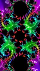 Artfully 3D rendering fractal, fanciful abstract illustration and colorful designed pattern