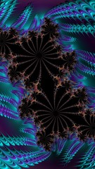 Obraz na płótnie Canvas Artfully 3D rendering fractal, fanciful abstract illustration and colorful designed pattern
