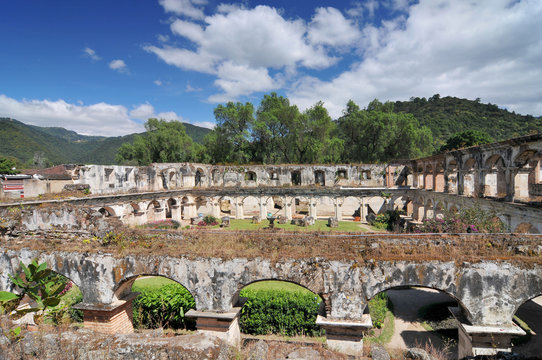 Guatemala, Antigua, church and convent of capuchinas.