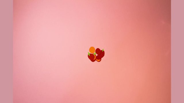 Blender making shake from fruits mangoes oranges stop motion animation animated paper art craft cartoon background for your logo