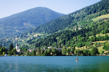 Panorama of lake Field am See in Carinthia Austria
