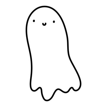 happy halloween celebration scary ghost cartoon line style