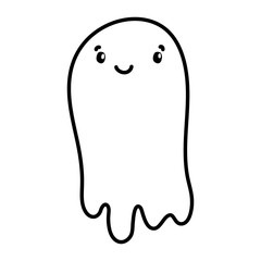 happy halloween celebration scary ghost cartoon line style