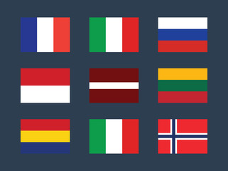 Obraz premium Europe countries vector flags