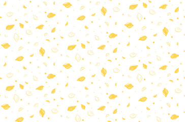 Seamless pattern with lemons on the white background. Hand drawn style. Vector illustration EPS 10.