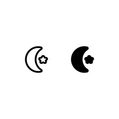 Night, Moon and the Star Icon Vector