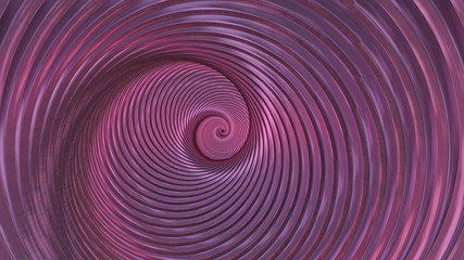 Endless Spiral Tunnel Twisting and Rotating Reflecting Shiny Purple Light - Abstract Background Texture