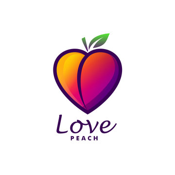 Love Peach Logo Icon in Colorful Theme