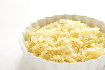 Boiled short pasta prepared for Italian cooking image