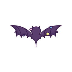 purple bat open wings stars