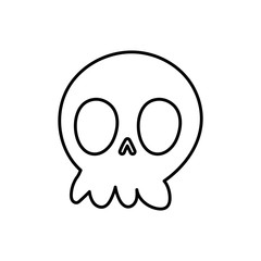 happy halloween celebration scary skull cartoon thick line