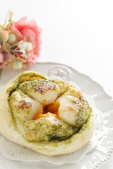 Herbal and olive oil bun for breakfast image