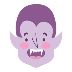 happy halloween celebration boy dracula face with teeth costume