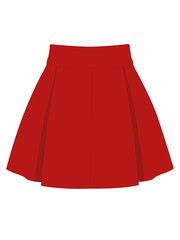 skirt red realistic vector illustration isolated