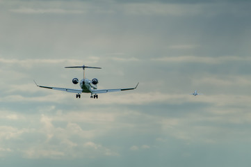 Airplane flying in the sky 