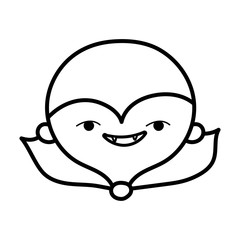 happy halloween celebration boy monster face costume line style