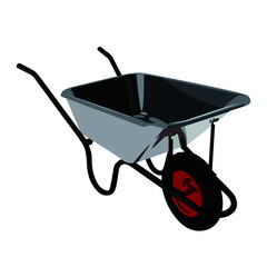 wheelbarrow realistic vector illustration isolated