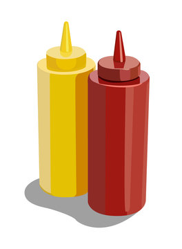vector illustration ketchup and mustard