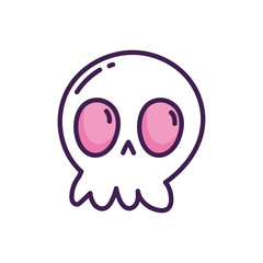 happy halloween celebration scary skull cartoon