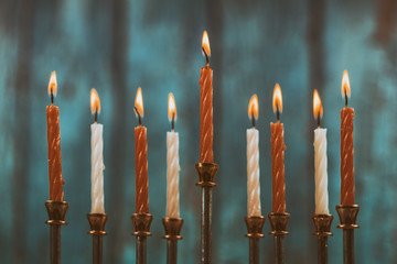 Jewish holiday hannukah symbols - menorah