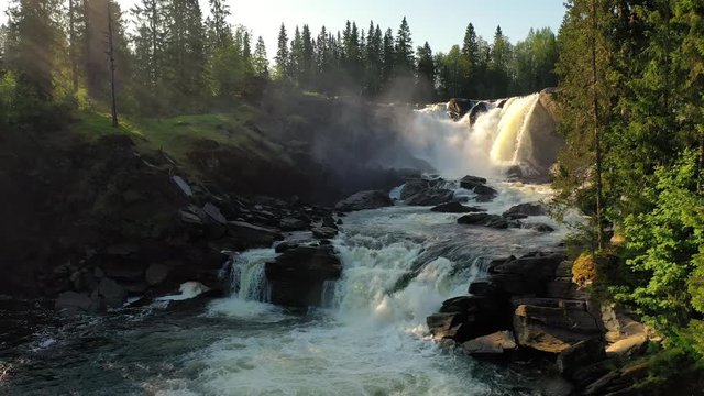 Ristafallet waterfall in the western part of Jamtland is listed as one of the most beautiful waterfalls in Sweden.