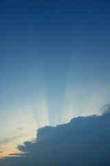 Fototapeta na wymiar Morning sky with golden Ray light. 