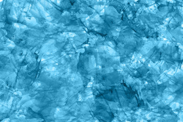 Abstract blue watercolor background. Colorful aquarelle paint texture. Brush strokes. Vivid ink stain pattern. Paint splash. Modern painting.