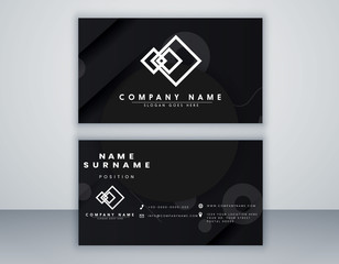 Fototapeta na wymiar Business card template. modern design with black color and grey color. minimal Eps 10