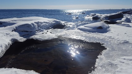 Sun and ice on Lake Superior