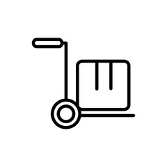 hand cart cardboard box delivery icon thick line