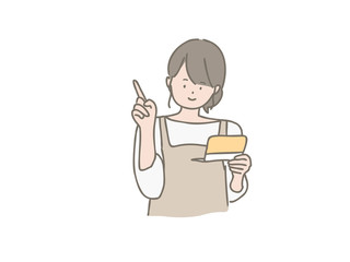 通帳を持っている女性