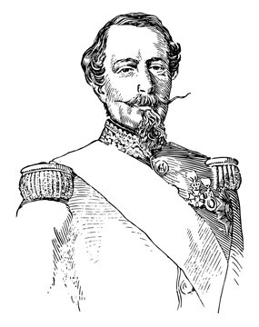 Napoleon III of France, vintage illustration