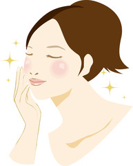 人物：女性　エステ　ビューティー　美肌　肌　色白　大人　スキンケア