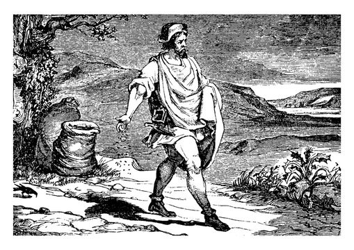 Parable of the Sower vintage illustration.