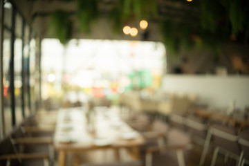 abstract light bokeh background in blur restaurant