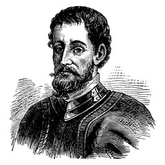Hernando De Soto, vintage illustration
