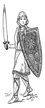 Lombard Woman vintage illustration.