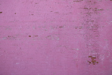 Pink Bricks Stone Background Damaged Paint