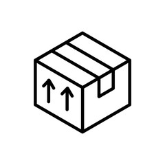 cardboard box delivery icon thick line