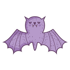 happy halloween celebration purple bat with open wings