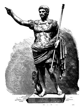 Augustus Caesar, Vintage Illustration