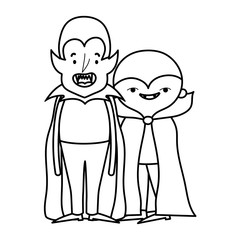 happy halloween celebration boys dracula monster costume line style