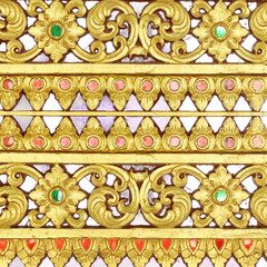Pattern gold paint in the temple background of thailand