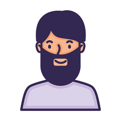 man with beard avatar character fill style